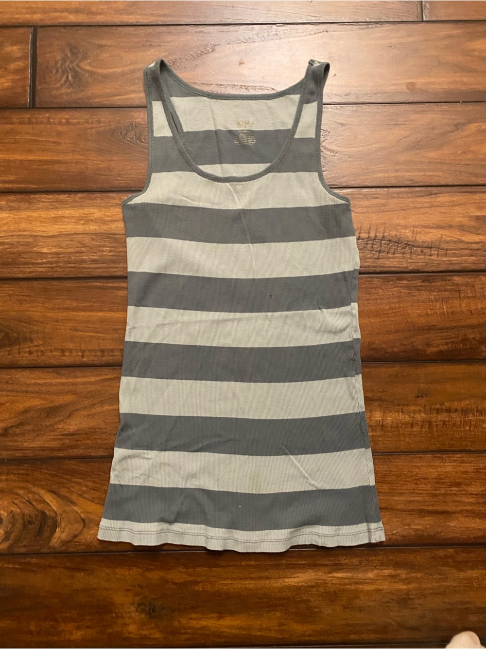 Mossimo Supply Co. Gray & Light Gray Striped Tank Top